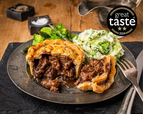 Limited Edition - Grass-Fed Yorkshire Wagyu Beef, Buffalo Blue Cheese and Riggwelter Ale Pie (Box of 6 x 250g)